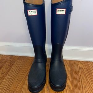 Black & Navy Knee-High Hunter Boots